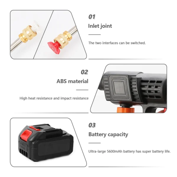 Electric High Pressure Wash Rechargeable Car Wash Gun Cordless Electric Water Gun Foam Machine for Makita 21V Battery - Bild 5
