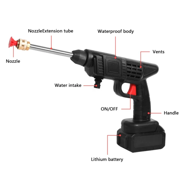 Electric High Pressure Wash Rechargeable Car Wash Gun Cordless Electric Water Gun Foam Machine for Makita 21V Battery - Bild 6