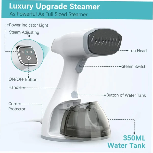 1500W Handheld Garment Steamer Clothing Iron LCD Travel Steamer 350ml Big Capacity - Bild 6