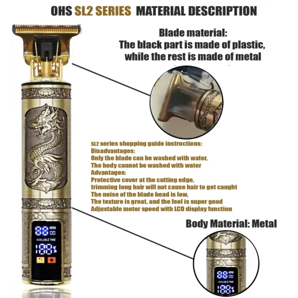 T9 Hair Clipper Repair Beard Shaving Body Hair Trimmer Clippers Electric Machine Men Haircut Machine 0mm Barber Shaver - Bild 5