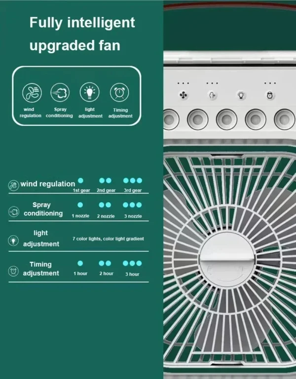 New 3 In 1 Fan AIr Conditioner Household Mini Air Cooler LED Night Light Portable Humidifier Air Adjustment Fan Office Home Fan - Bild 16