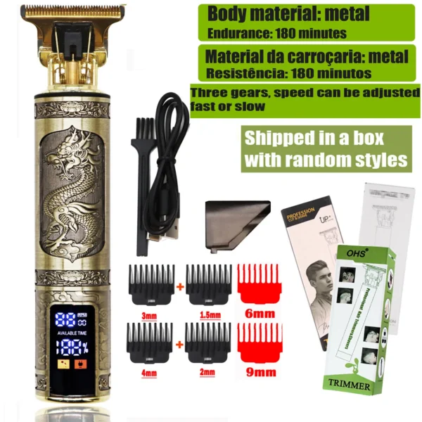 T9 Hair Clipper Repair Beard Shaving Body Hair Trimmer Clippers Electric Machine Men Haircut Machine 0mm Barber Shaver - Bild 14