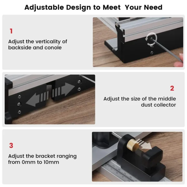 ENJOYWOOD 700mm Woodworking Router Table Fence Aluminium Alloy Profile Fence with 300mm T-track Sliding Brackets Bit Guard - Bild 5