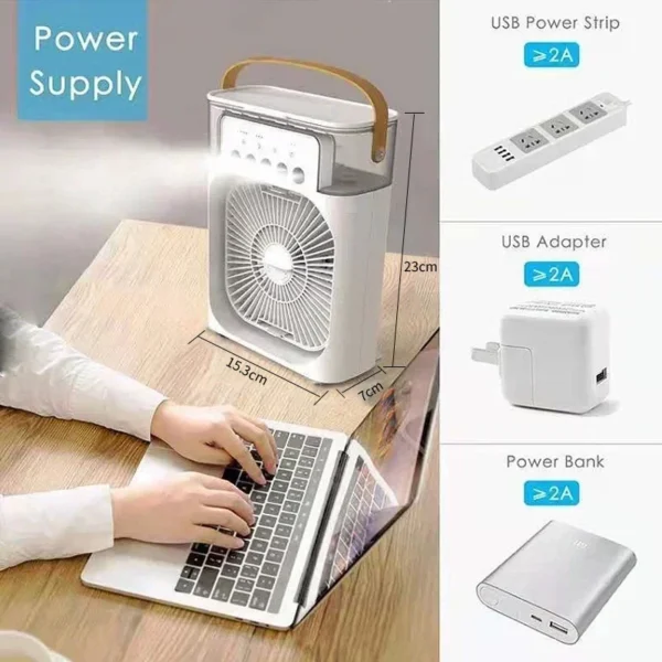 New 3 In 1 Fan AIr Conditioner Household Mini Air Cooler LED Night Light Portable Humidifier Air Adjustment Fan Office Home Fan - Bild 3
