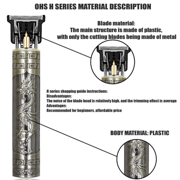 T9 Hair Clipper Repair Beard Shaving Body Hair Trimmer Clippers Electric Machine Men Haircut Machine 0mm Barber Shaver - Bild 2