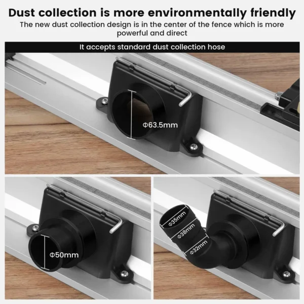 ENJOYWOOD 700mm Woodworking Router Table Fence Aluminium Alloy Profile Fence with 300mm T-track Sliding Brackets Bit Guard - Bild 4