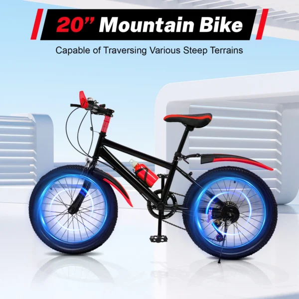 20"  7 Speeds Mountain Bike Kids Bicycle Dual-Disc Brakes Unisex Children's Bicycle Height Adjustable MTB Boys Girls Riding Bike - Bild 5